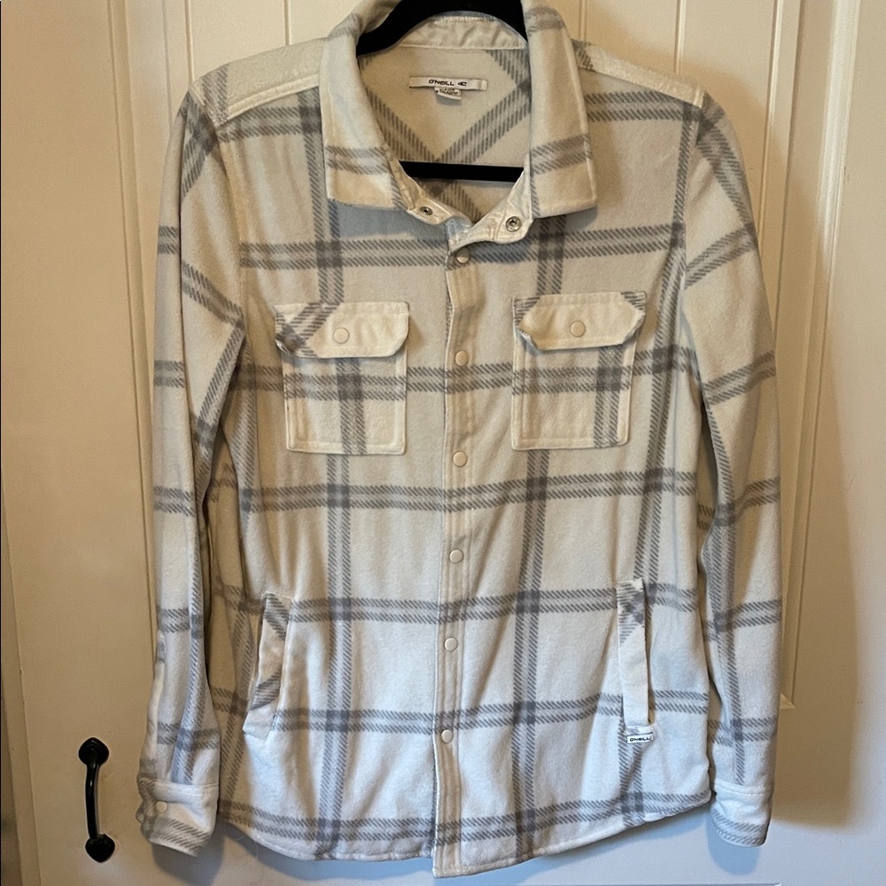 Women’s O’Neill Plaid Button-Up Shirt Jacket Fleece Small